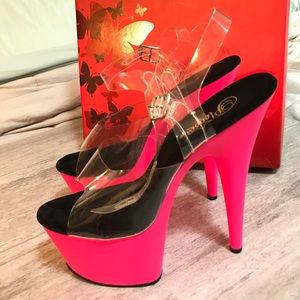 Pleaser Neon Pink Stilettos Sz 10